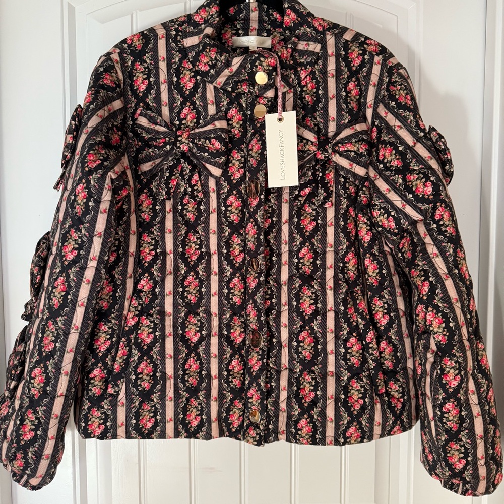 NWT LoveShackFancy Gianna Jacket Midnight Ruby